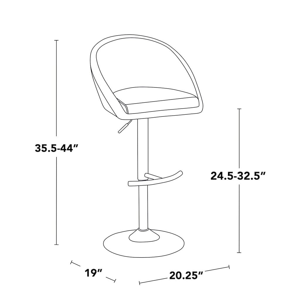 Matisse Highback Adjustable Barstool - Set of 2