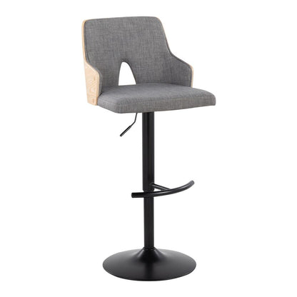 Grey Stella Adjustable Barstool - Set of 2