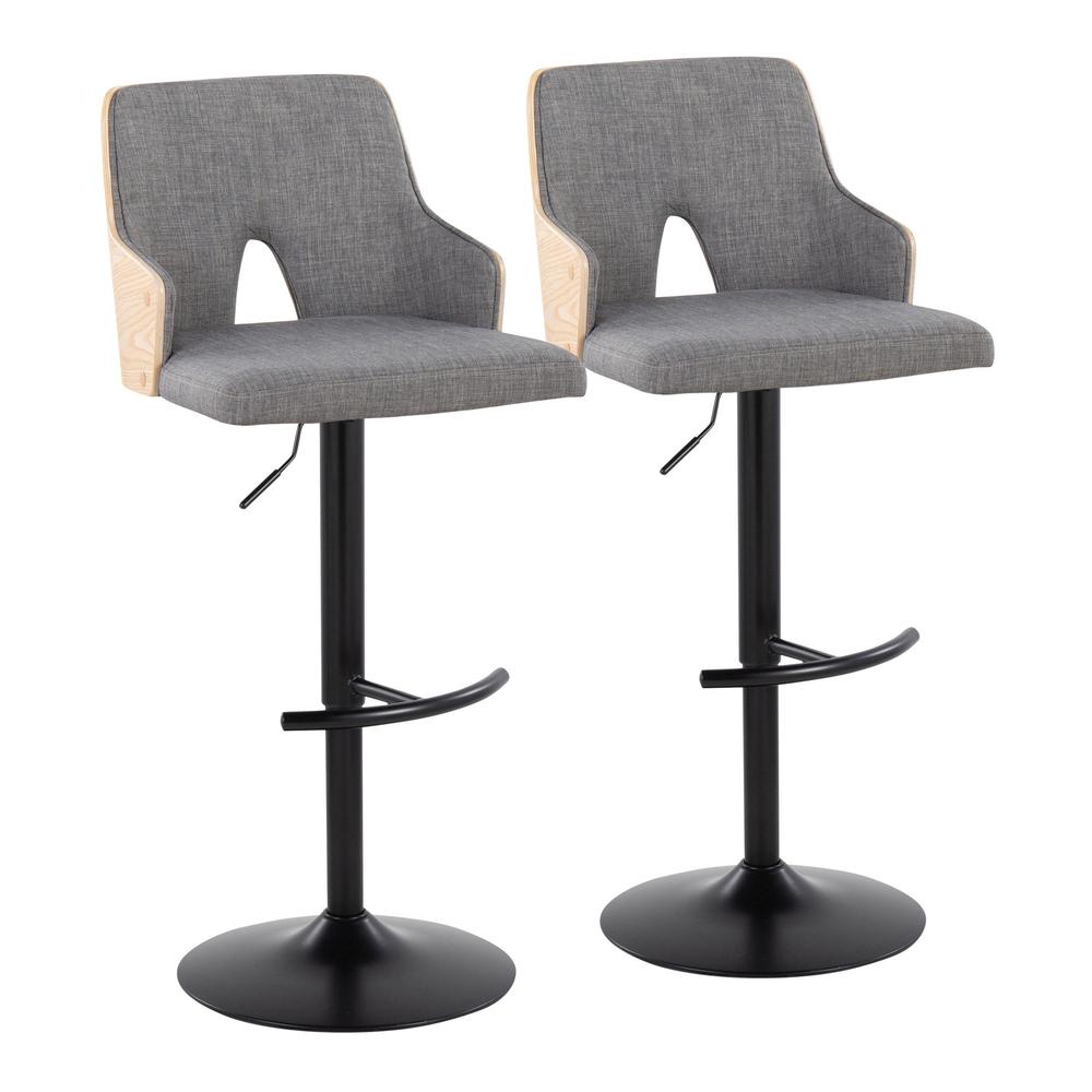 Grey Stella Adjustable Barstool - Set of 2