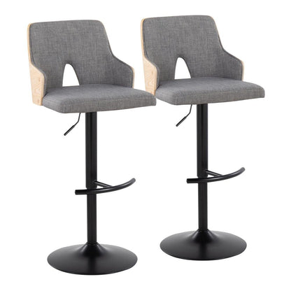 Grey Stella Adjustable Barstool - Set of 2