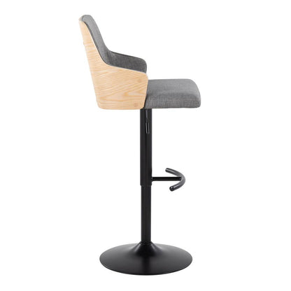Grey Stella Adjustable Barstool - Set of 2