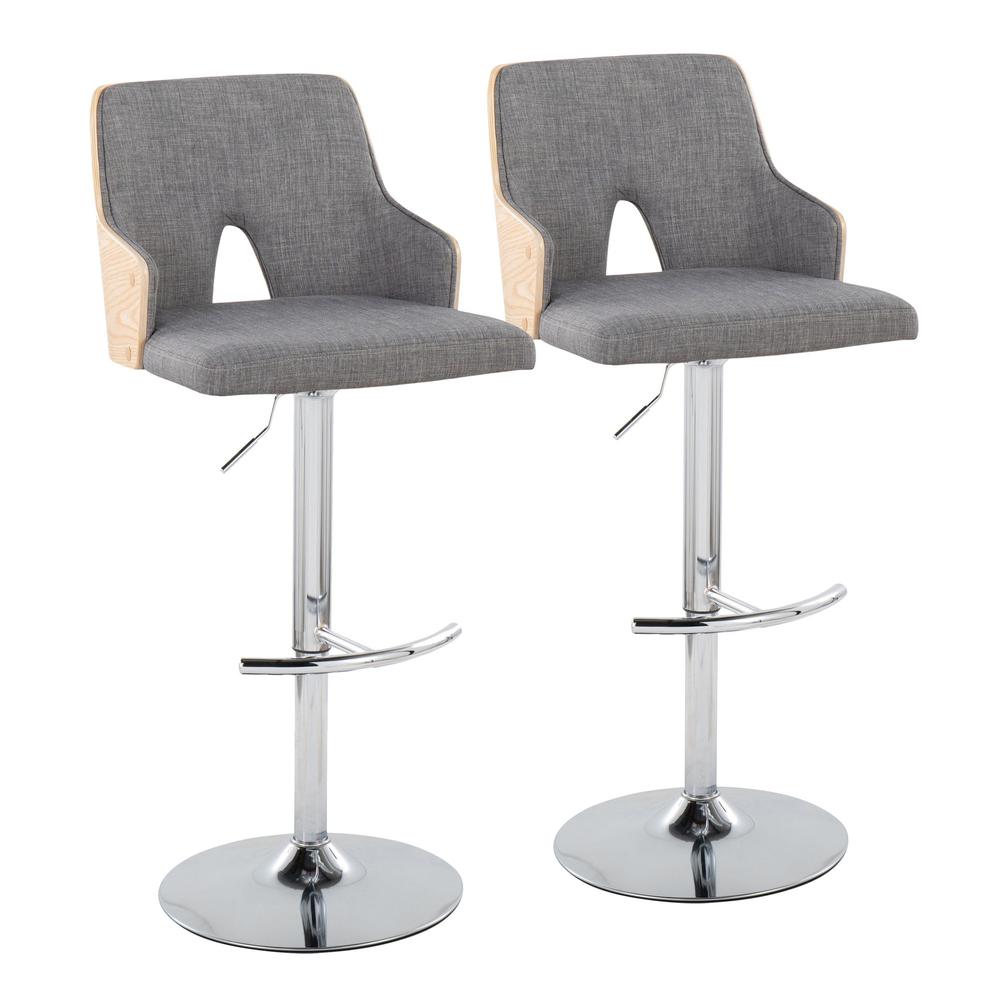 Grey Stella Adjustable Barstool - Set of 2