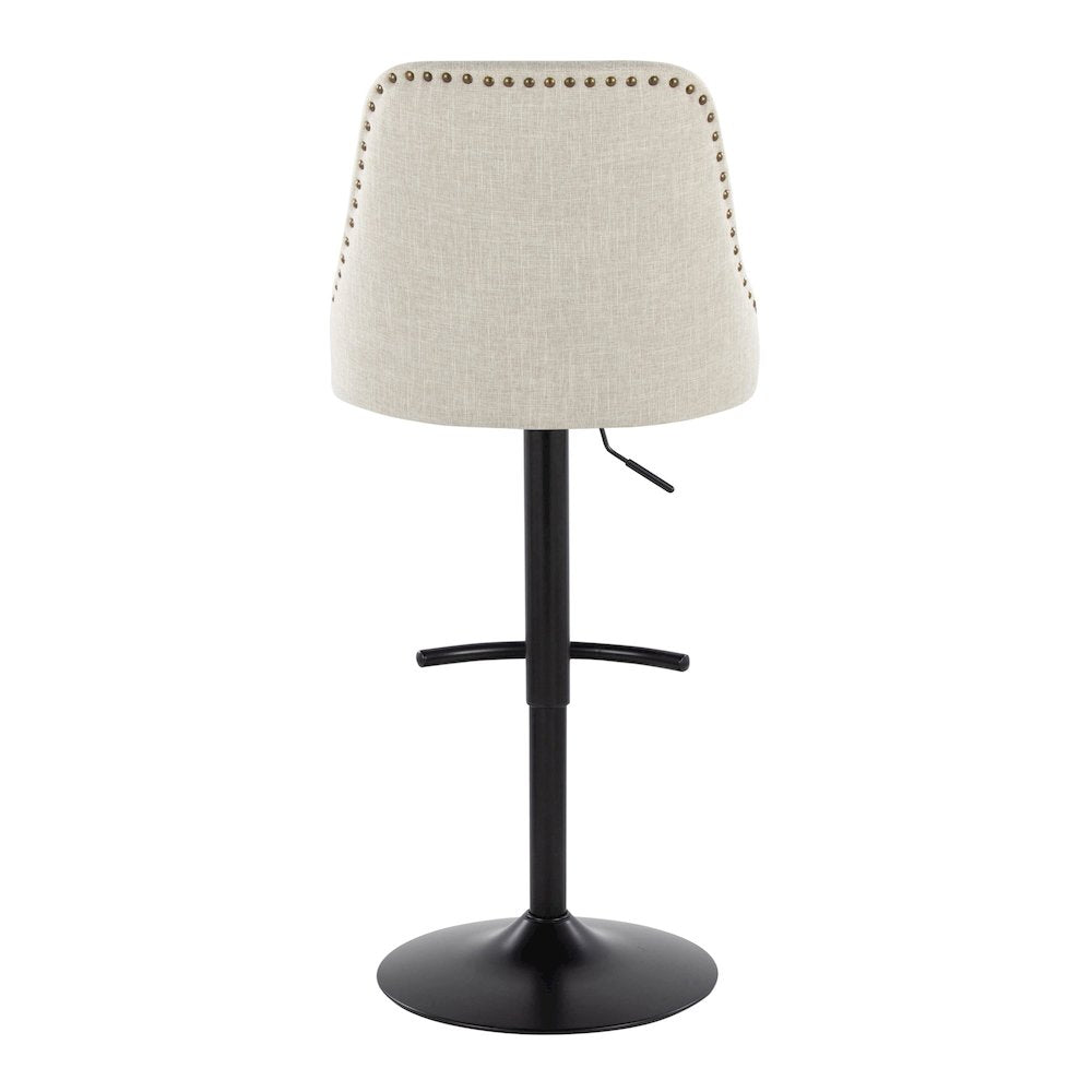 Studded Marcel Adjustable Barstool - Set of  2