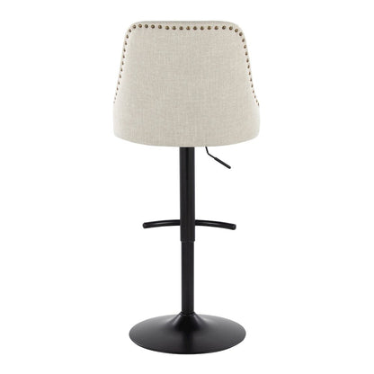 Studded Marcel Adjustable Barstool - Set of  2