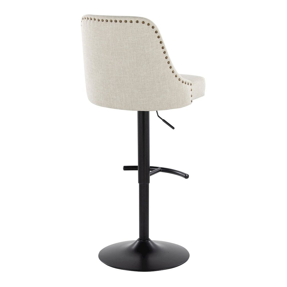 Studded Marcel Adjustable Barstool - Set of  2
