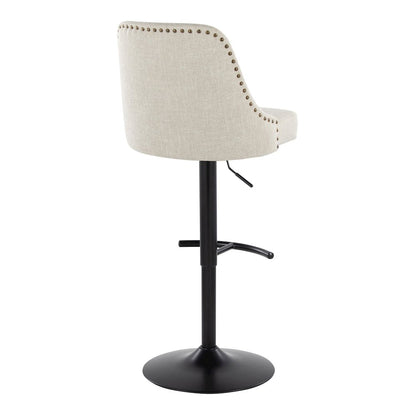 Studded Marcel Adjustable Barstool - Set of  2