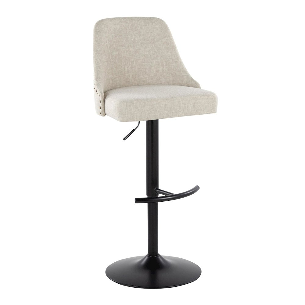 Studded Marcel Adjustable Barstool - Set of  2