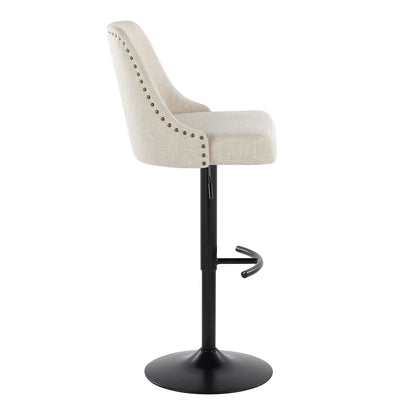 Studded Marcel Adjustable Barstool - Set of  2
