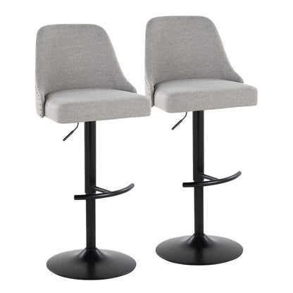 Studded Marcel Adjustable Barstool - Set of  2