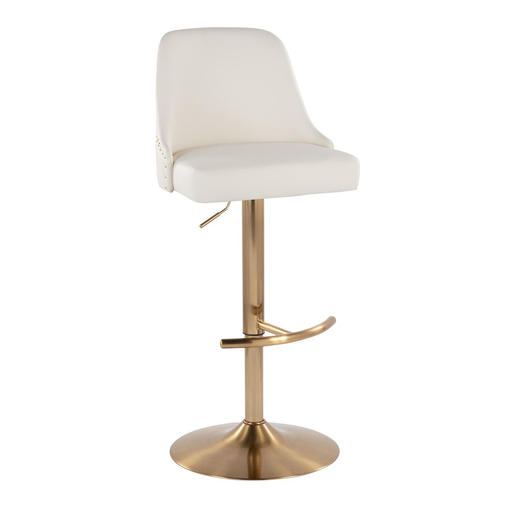 Studded Marcel Adjustable Barstool - Set of  2