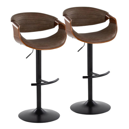 Symphony Adjustable Barstool - Set of 2 in Black Metal