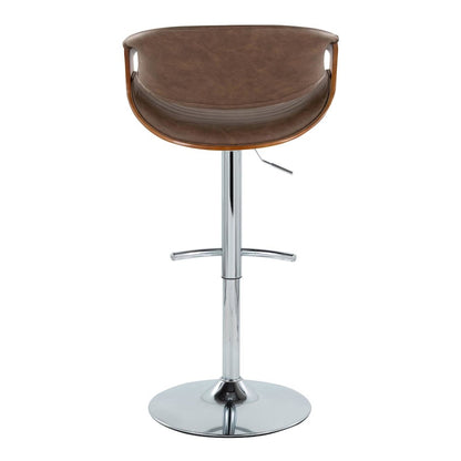 Symphony Adjustable Barstool - Set of 2 in Chrome Metal