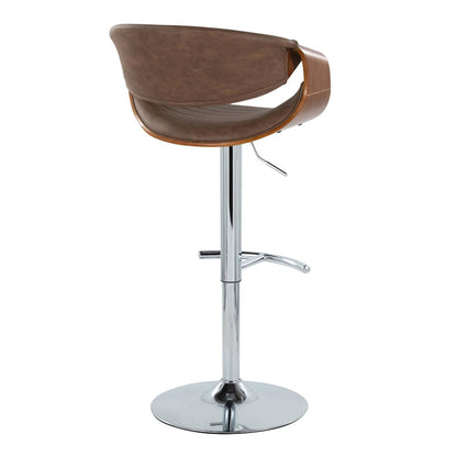Symphony Adjustable Barstool - Set of 2 in Chrome Metal