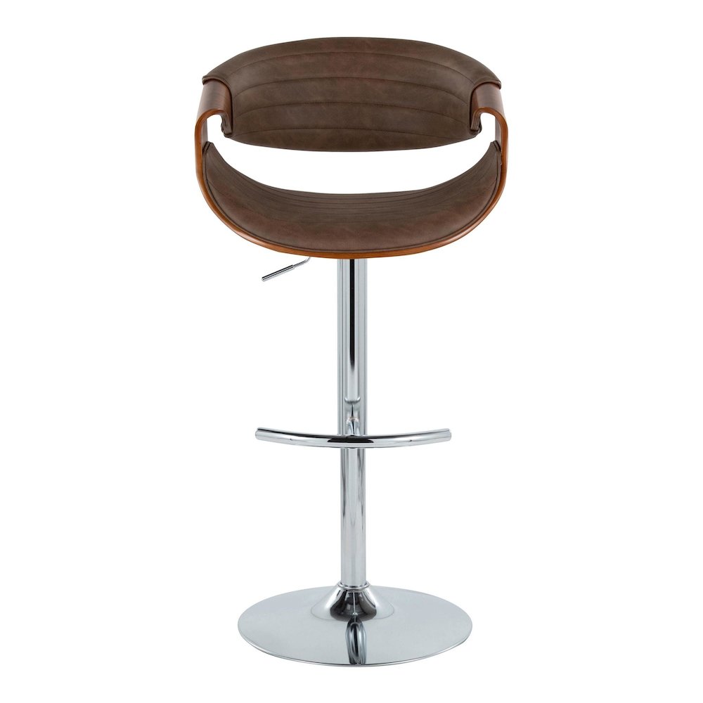 Symphony Adjustable Barstool - Set of 2 in Chrome Metal