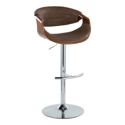 Symphony Adjustable Barstool - Set of 2 in Chrome Metal