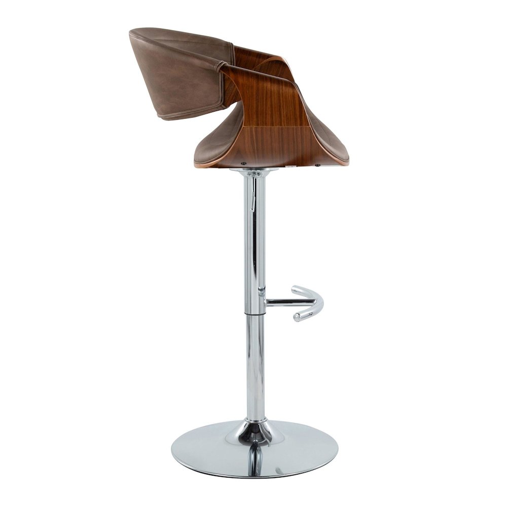 Symphony Adjustable Barstool - Set of 2 in Chrome Metal