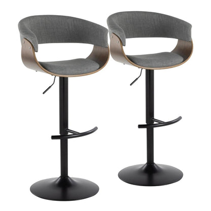 Grey Vintage Mod Adjustable Height Barstool - Set of 2