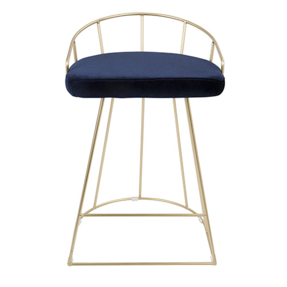 Gold, Blue Canary Counter Stool - Set of 2