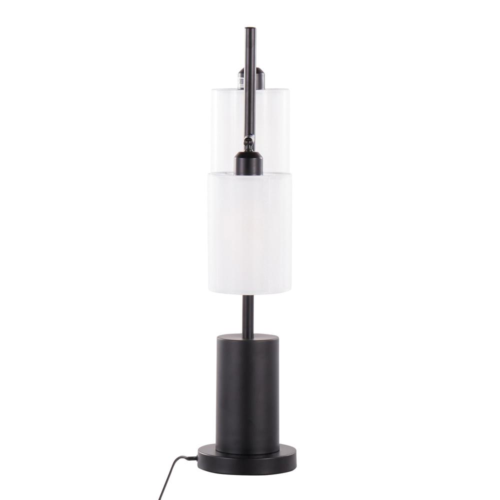 Black Metal, White Shades Cannes Table Lamp