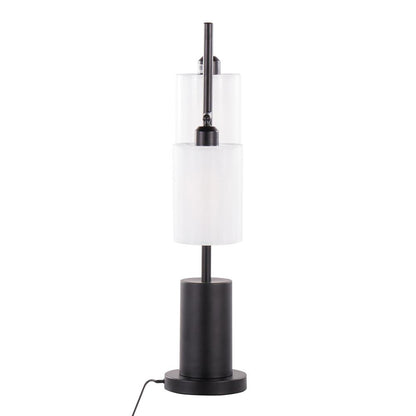 Black Metal, White Shades Cannes Table Lamp