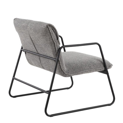 Black Steel, Grey Noise Fabric Casper Arm Chair