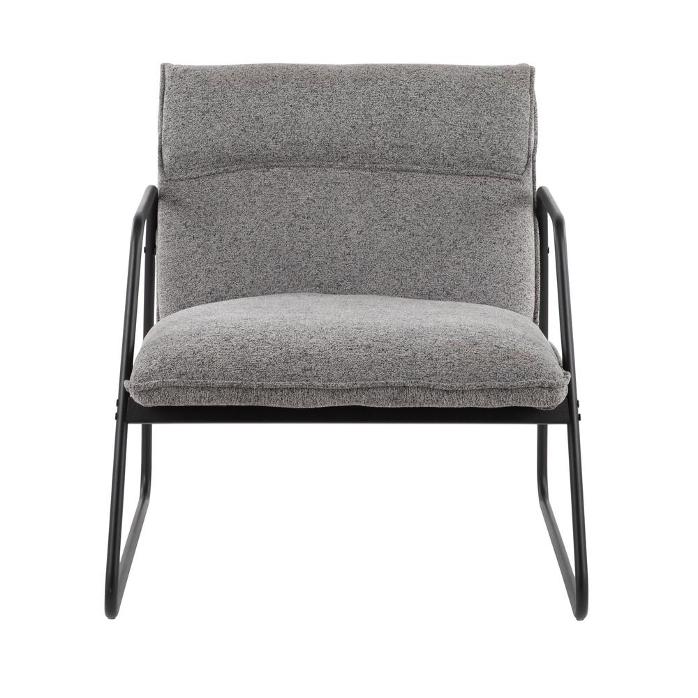 Black Steel, Grey Noise Fabric Casper Arm Chair