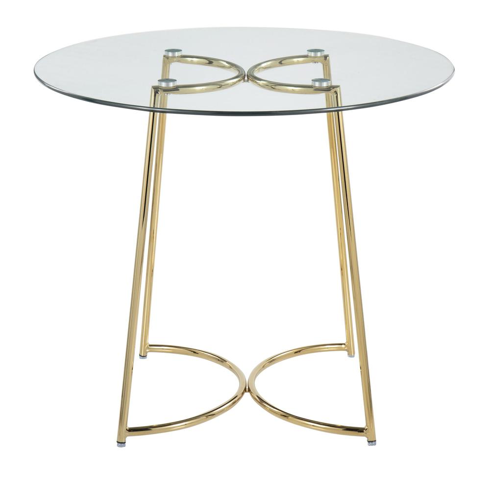 Gold Steel, Clear Glass Cece Dinette Table