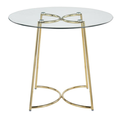 Gold Steel, Clear Glass Cece Dinette Table