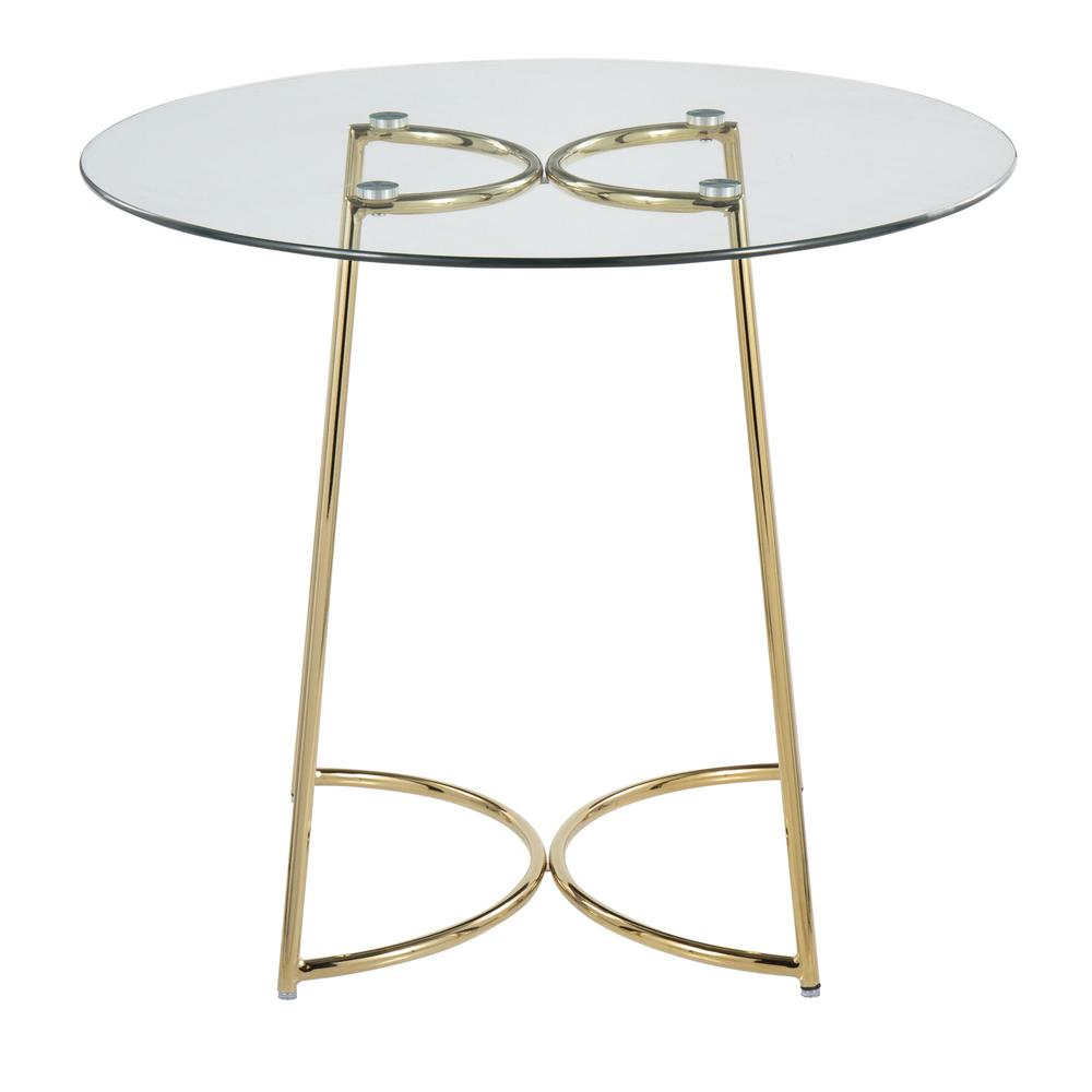 Gold Steel, Clear Glass Cece Dinette Table