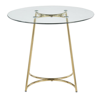 Gold Steel, Clear Glass Cece Dinette Table