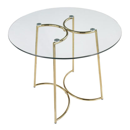 Gold Steel, Clear Glass Cece Dinette Table
