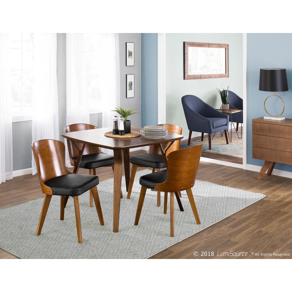 Walnut Bamboo, Black PU Bocello Chair