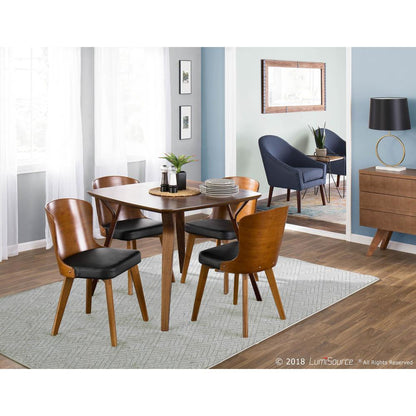 Walnut Bamboo, Black PU Bocello Chair