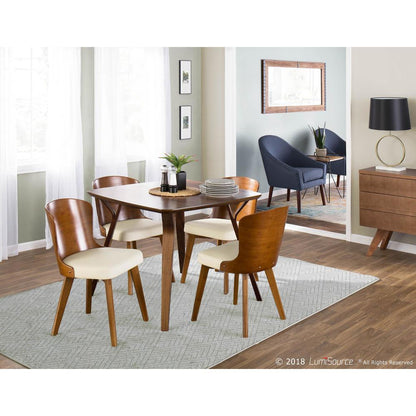 Walnut Bamboo, Cream PU Bocello Chair