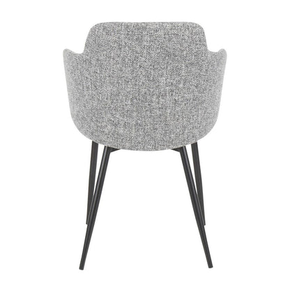 Black Metal, Dark Grey Fabric Boyne Chair - Set of 2