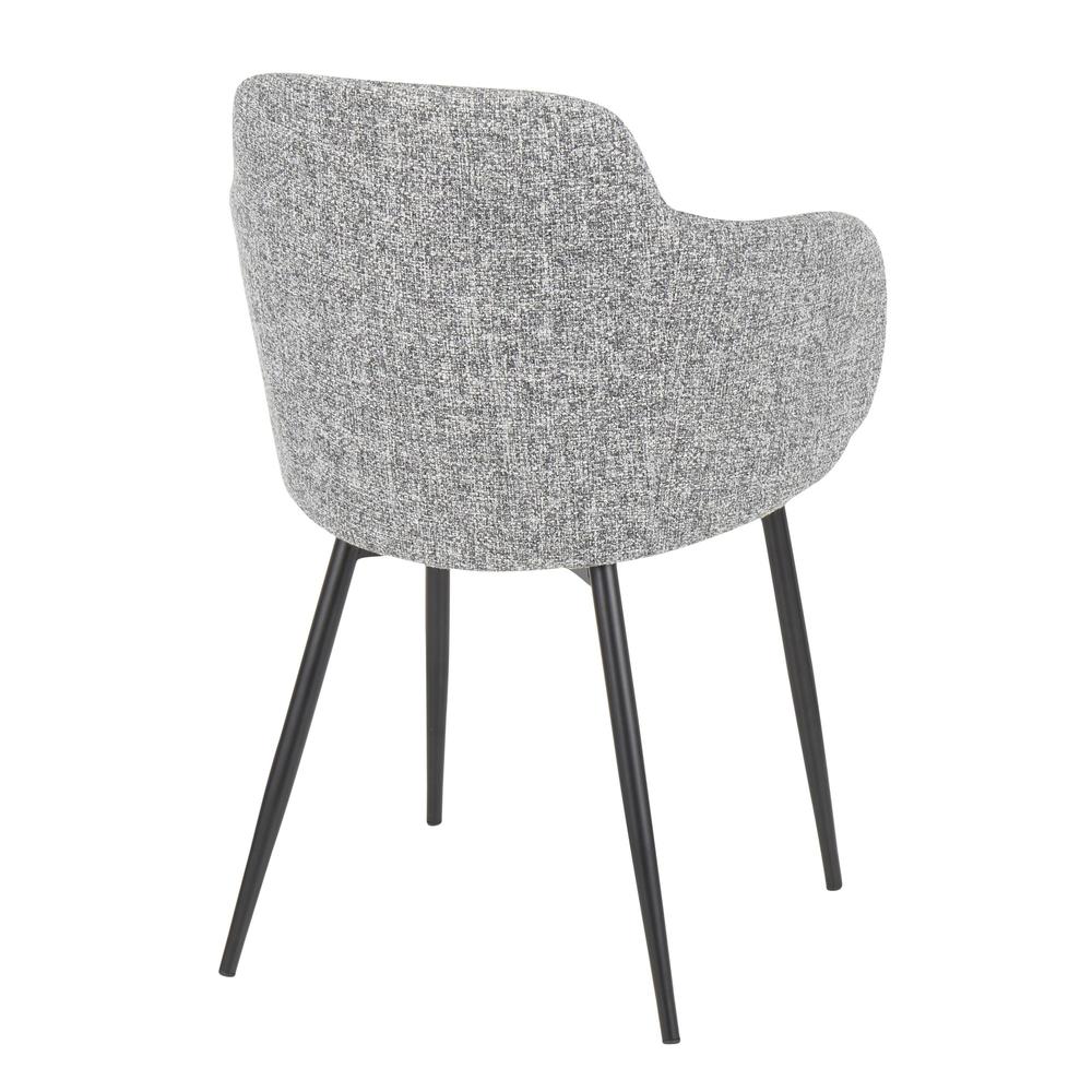 Black Metal, Dark Grey Fabric Boyne Chair - Set of 2
