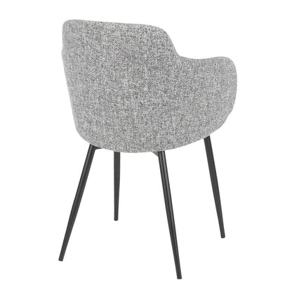 Black Metal, Dark Grey Fabric Boyne Chair - Set of 2