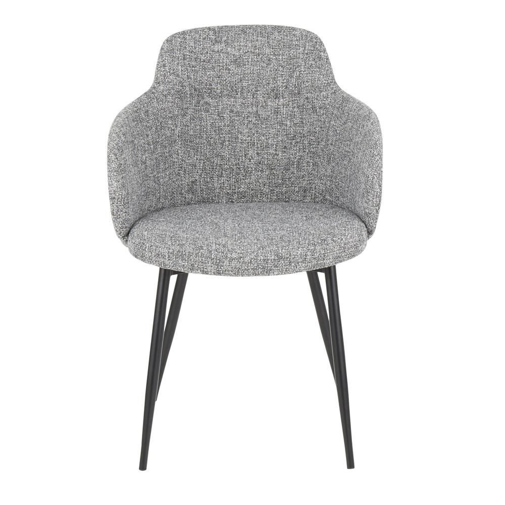 Black Metal, Dark Grey Fabric Boyne Chair - Set of 2