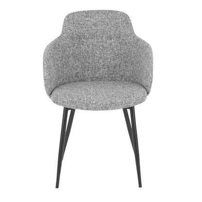 Black Metal, Dark Grey Fabric Boyne Chair - Set of 2