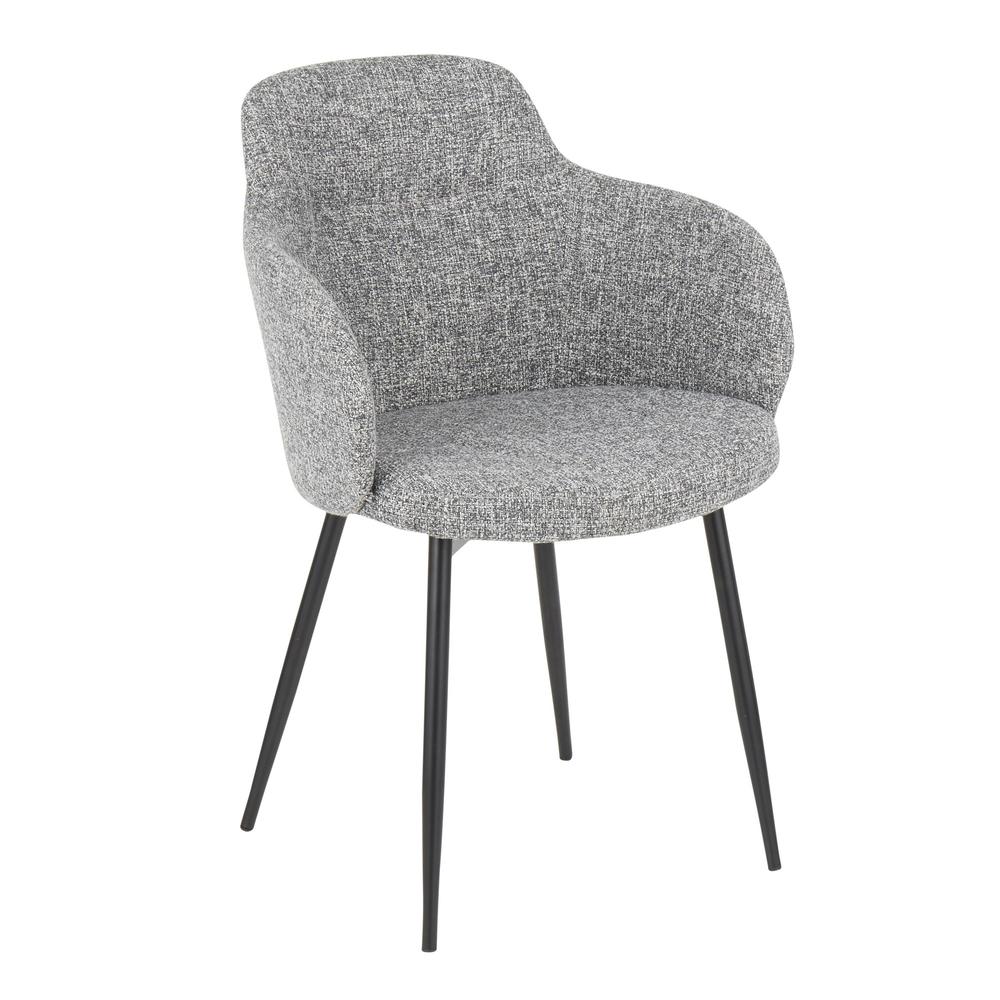 Black Metal, Dark Grey Fabric Boyne Chair - Set of 2