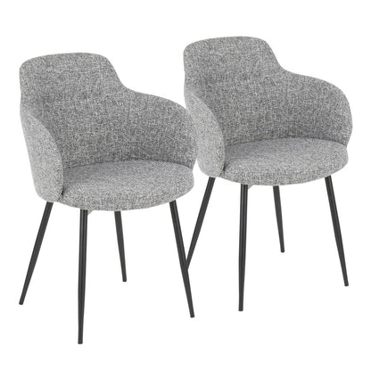Black Metal, Dark Grey Fabric Boyne Chair - Set of 2