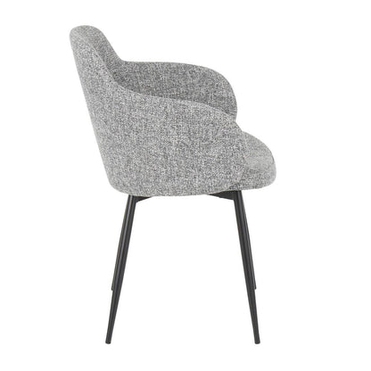 Black Metal, Dark Grey Fabric Boyne Chair - Set of 2