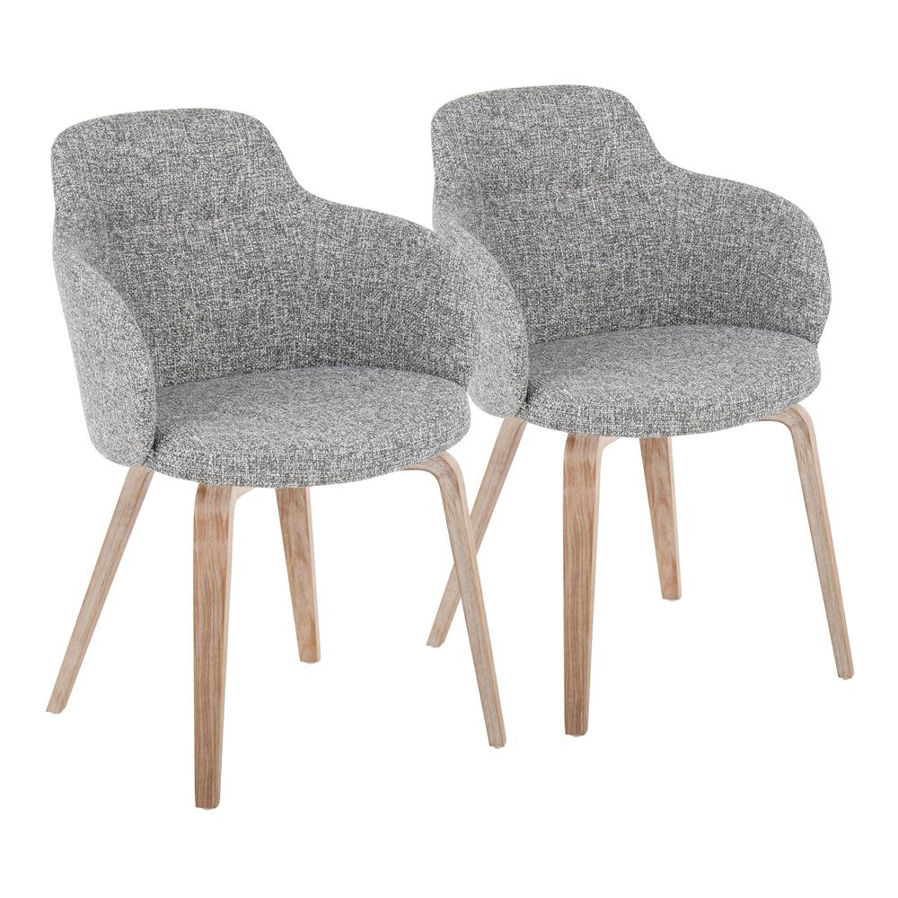 Whitewashed Wood, Dark Grey Noise Fabric Boyne Chair - Set of 2