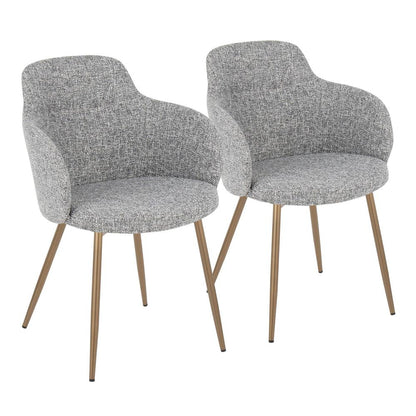 Antique Copper Metal, Dark Grey Fabric Boyne Chair - Set of 2