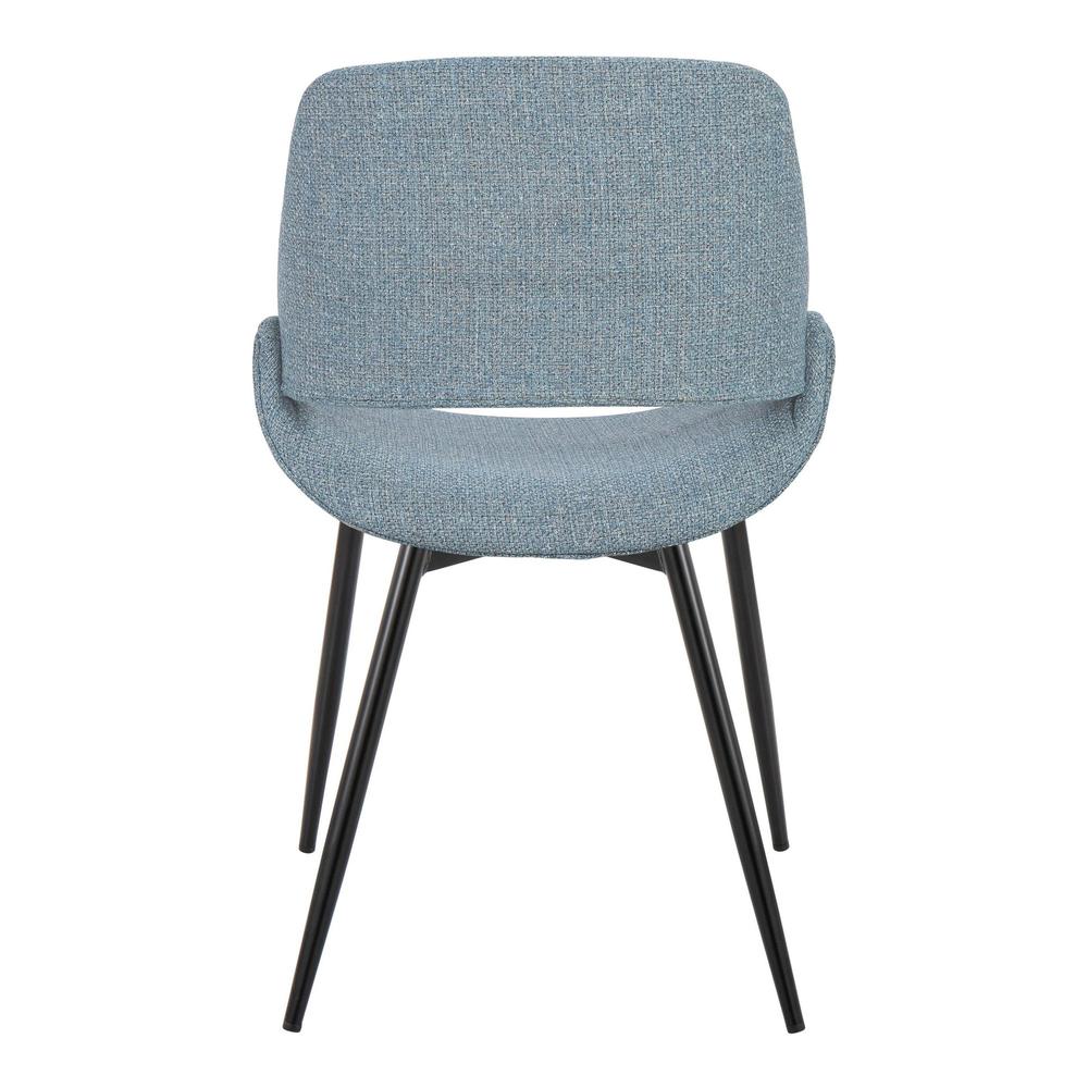 Black Metal, Blue Fabric Fabrico Chair - Set of 2