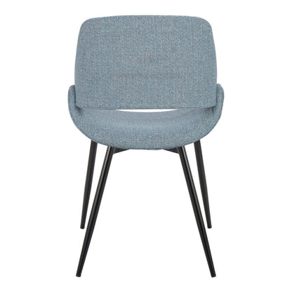 Black Metal, Blue Fabric Fabrico Chair - Set of 2