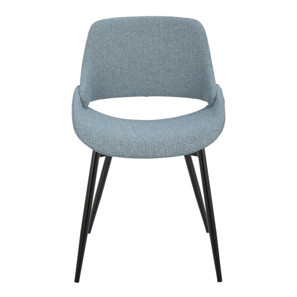 Black Metal, Blue Fabric Fabrico Chair - Set of 2