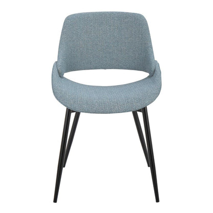Black Metal, Blue Fabric Fabrico Chair - Set of 2
