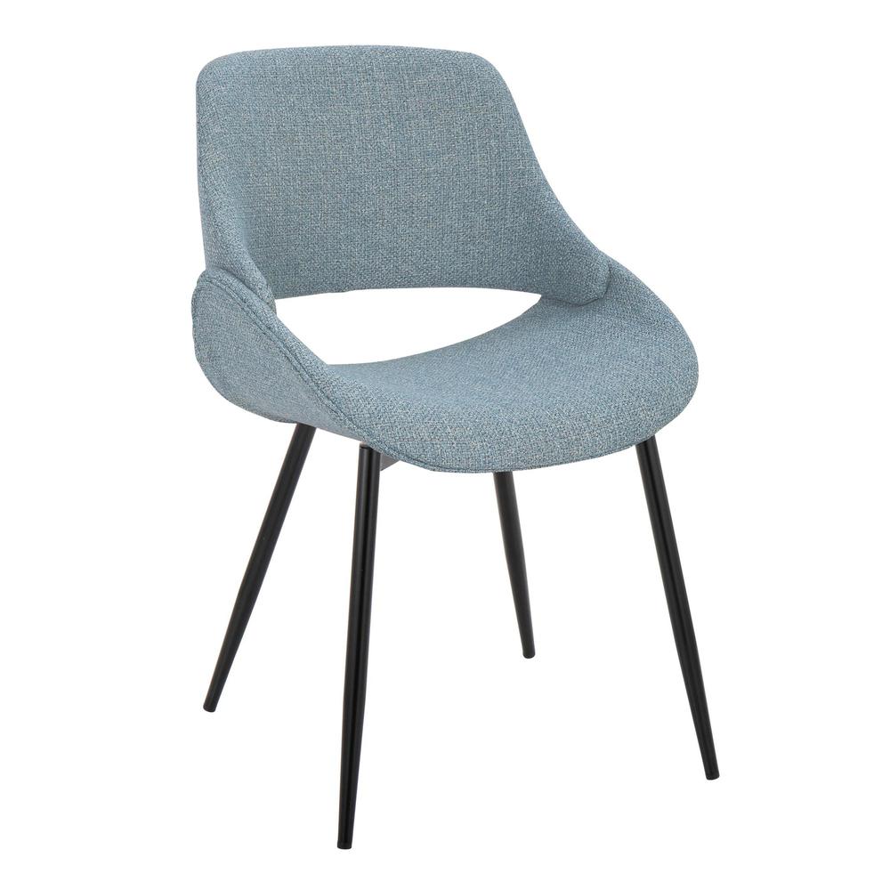 Black Metal, Blue Fabric Fabrico Chair - Set of 2