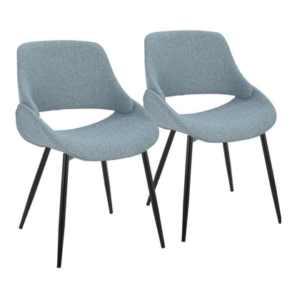 Black Metal, Blue Fabric Fabrico Chair - Set of 2